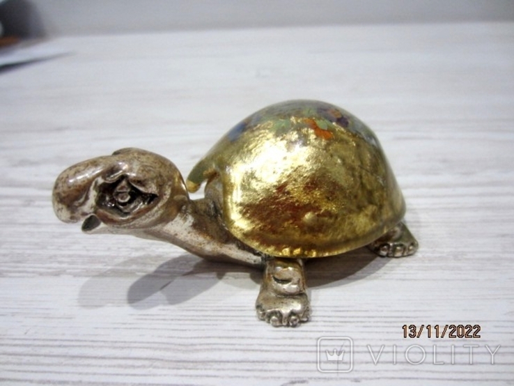 Figure Turtle, Murano silver hand-painted, photo number 13