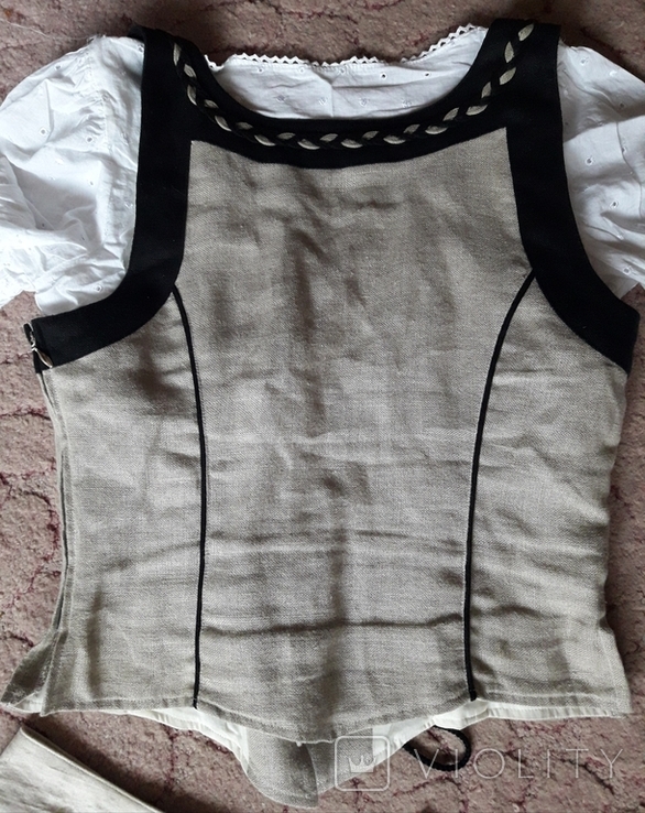 Подборка Октоберфест (топ корсетка юбка) в альпийском австрийском стиле, лён, фото №5