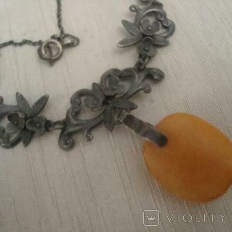 USSR necklace Silver 875 Royal Amber No. 4, photo number 2