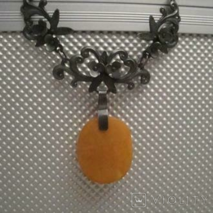 USSR necklace Silver 875 Royal Amber No. 4, photo number 3