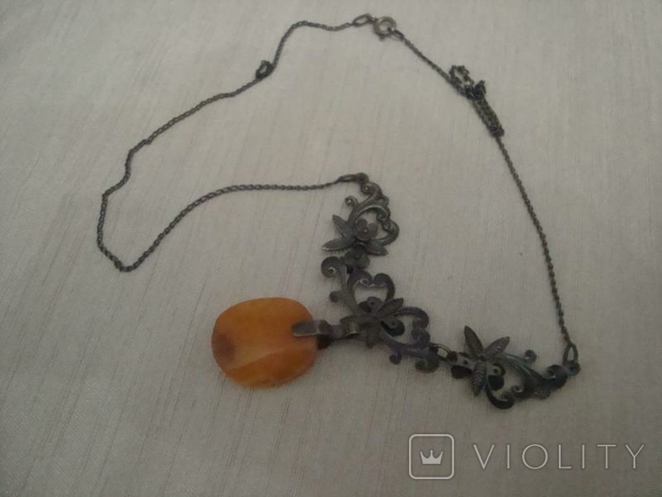 USSR necklace Silver 875 Royal Amber No. 4, photo number 8