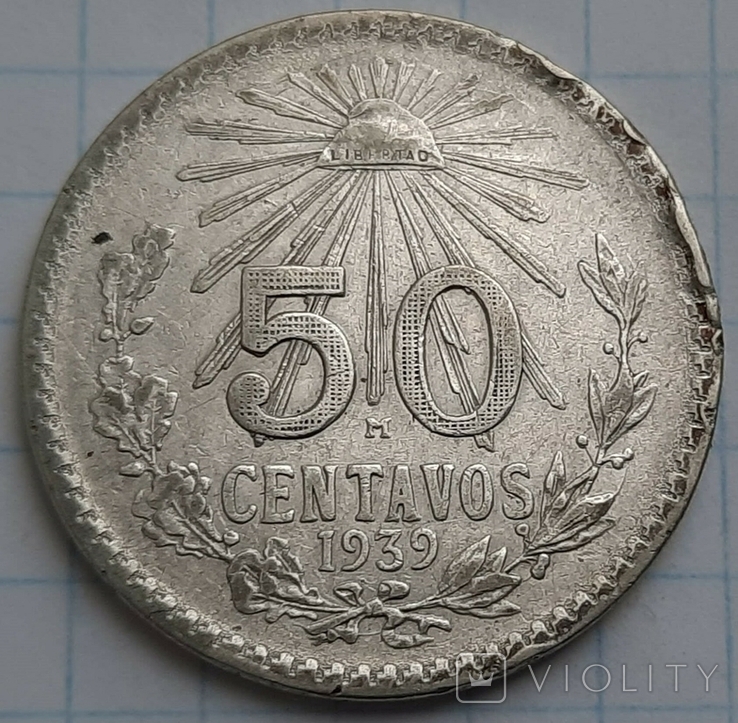 Мексика 50 сентаво, 1939, фото №3