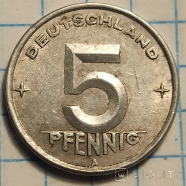 5 пфенингов 1948 A, фото №2