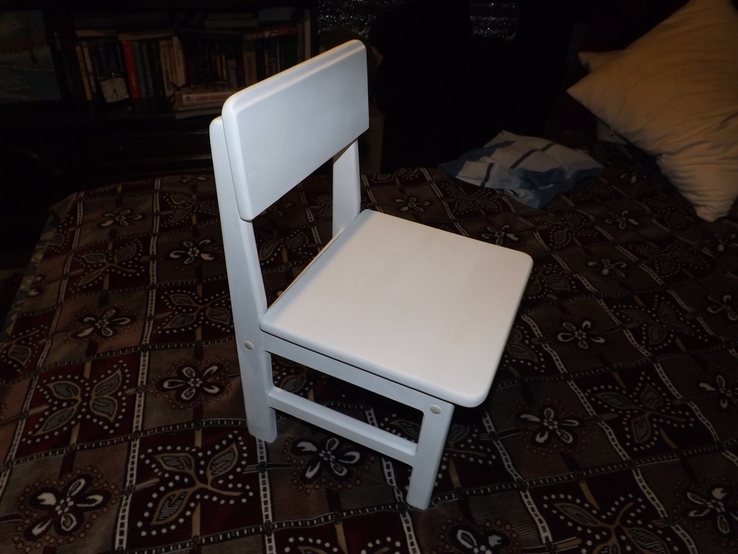 Белый древянный детский стульчик, фото №2