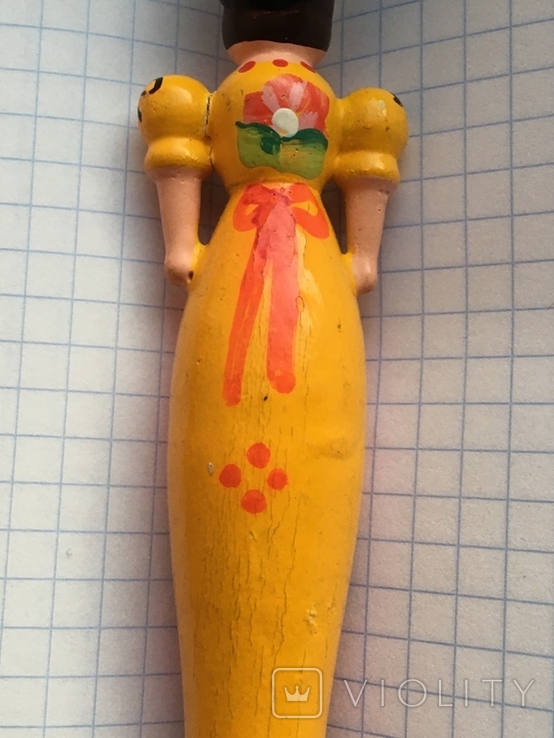 Игрушка из дерева куколка 13см., фото №8