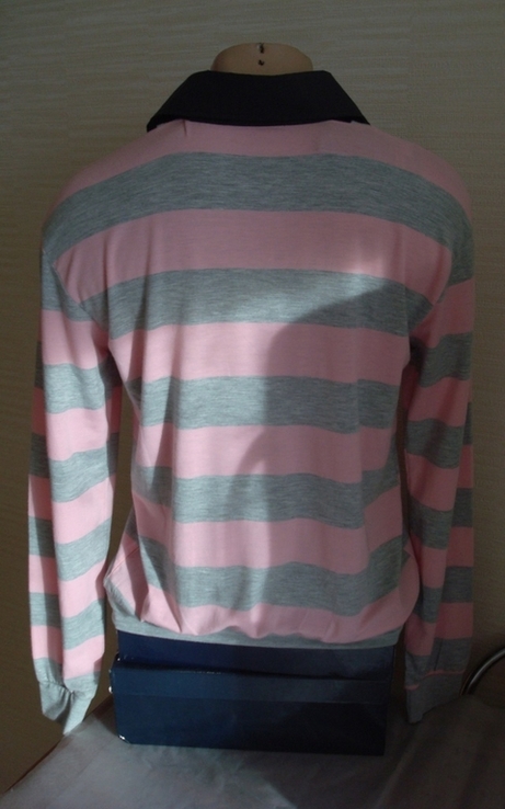 Cracow стильный мужской реглан в полоску трикотажный имитация рубашки 48/50, фото №5