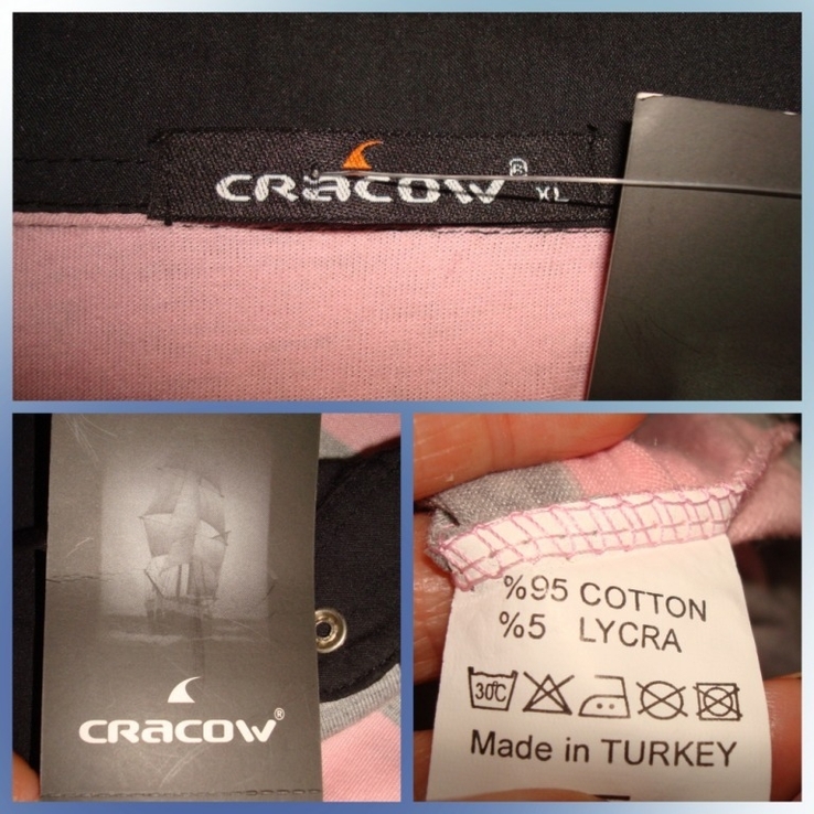 Cracow стильный мужской реглан в полоску трикотажный имитация рубашки 48/50, numer zdjęcia 10