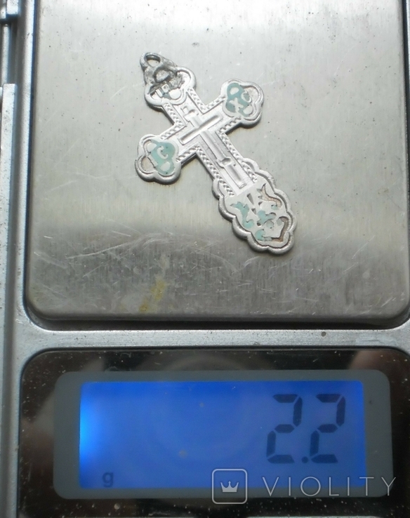 Крест серебро, эмали, 84 проба, фото №5
