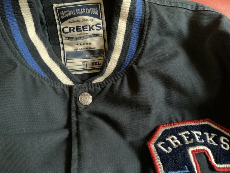 Куртка на кнопках CREEKS, кожаные рукава, р.XXL, фото №7