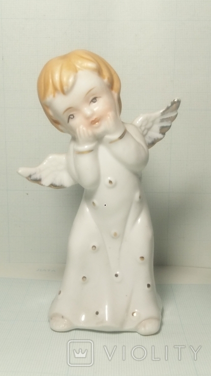 Изумленный ангел. Старинная фарфоровая статуэтка Германия Wagner Apel, фото №2