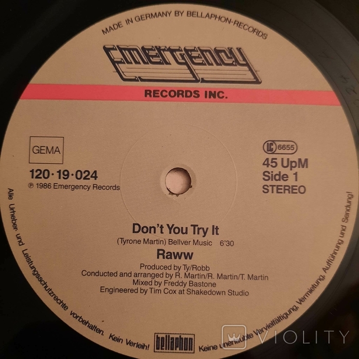 Raww / Don't You Try It // 1986 // Emergency Records / Vinyl / 12", photo number 7