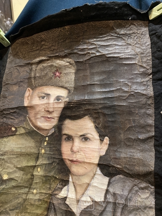 Портрет військового з дружиною 40х50 см, фото №7