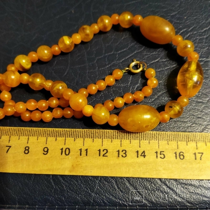 Amber-colored beads, photo number 4