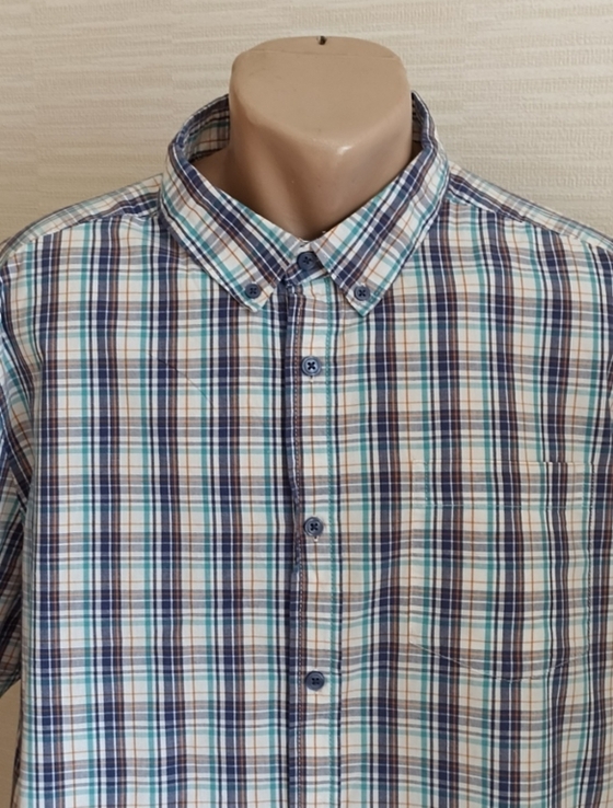 George Хлопковая красивая мужская рубашка короткий рукав 2XL, фото №4