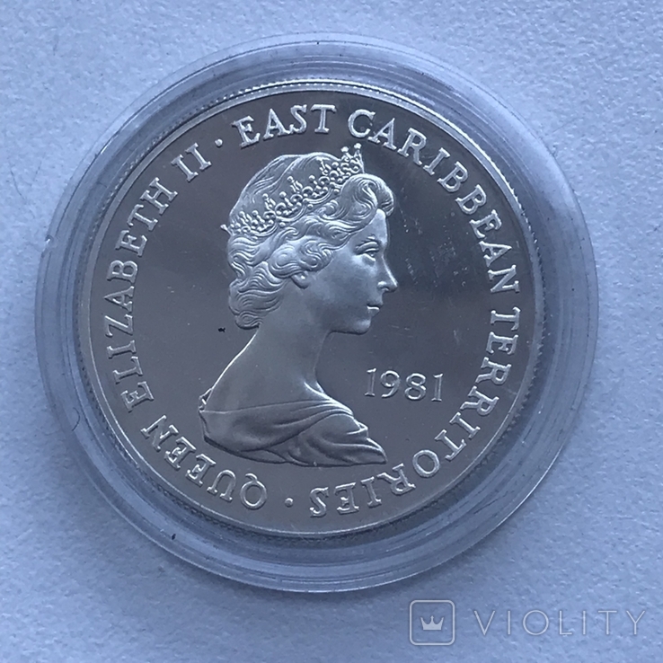 10 долларов 1981 Восточные Карибские территории серебро, фото №3
