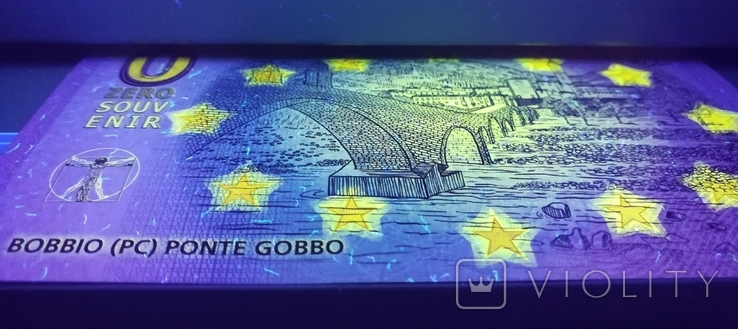Zero 0 euro euro Bobbio 2020 waters. signs, hologram, perforation, microtext and UV., photo number 5