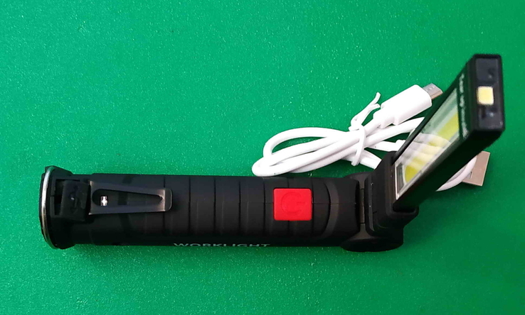Фонарик портативный (светодиодный, раскладной, пять режимов и два цвета). USB. Блиц., фото №4