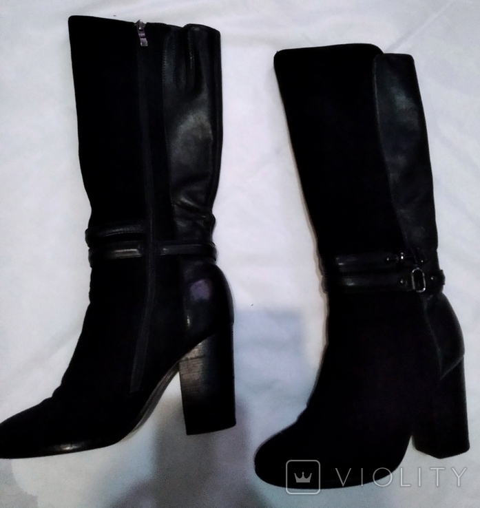 Women's boots, warm suede leather, photo number 2