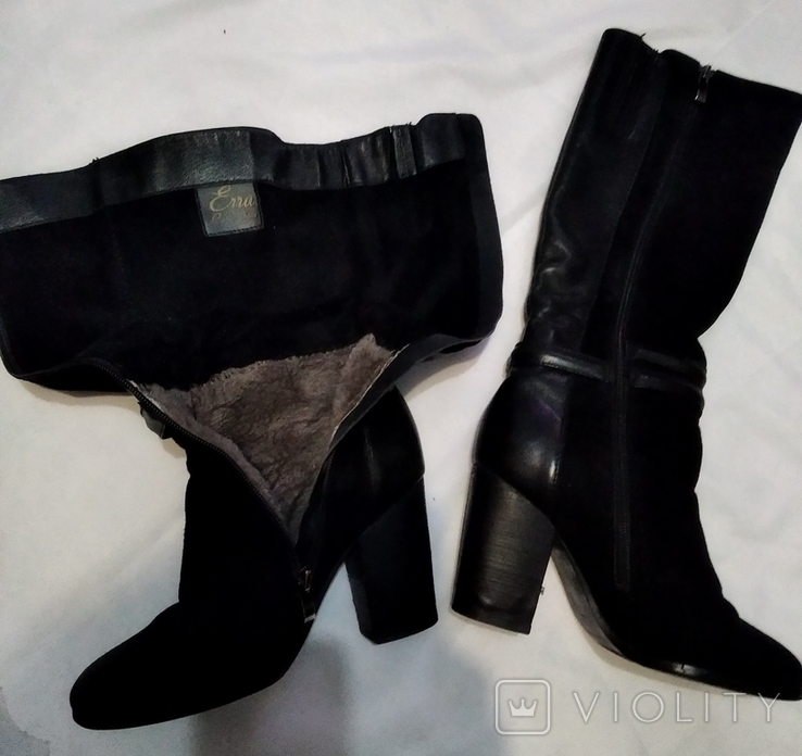 Women's boots, warm suede leather, photo number 3