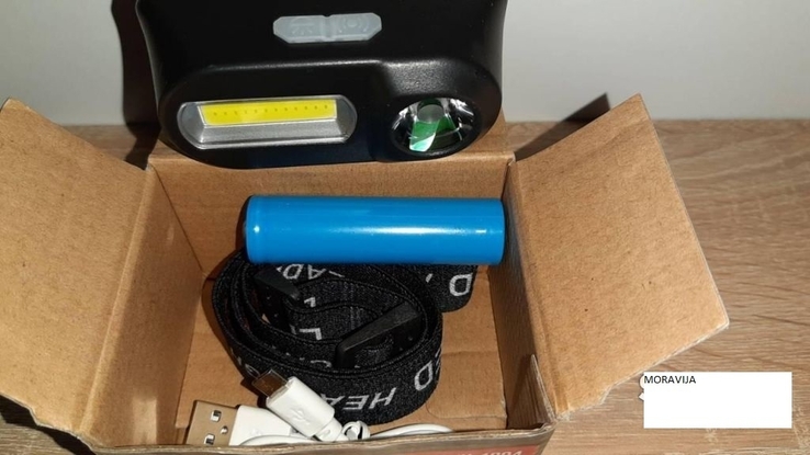 Аккумуляторный налобный фонарь POLICE KX1804 CREE-Т6 COB,XPE,зарядка USB,акб 18650, фото №4