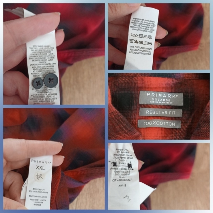 Primark Стильная хлопковая теплая мужская рубашка на замке дл рукав 2XL, photo number 11