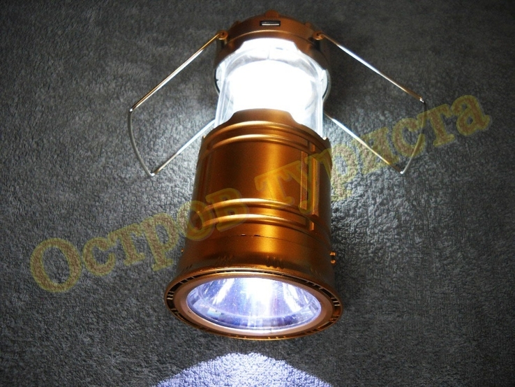 Кемпинговая LED лампа-фонарь SH-5800T Power Bank, солнечная панель, фото №2