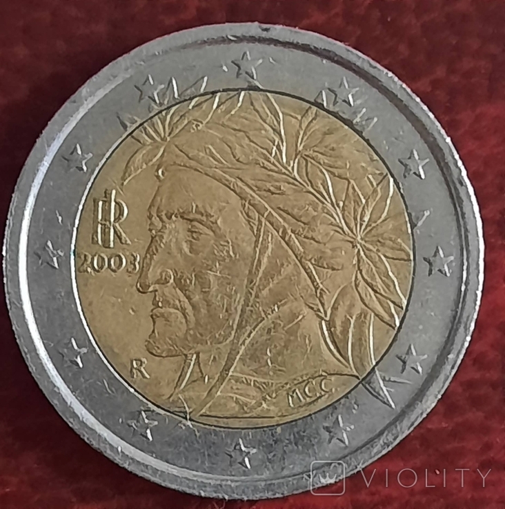 Італія 2 євро / 2003, фото №2
