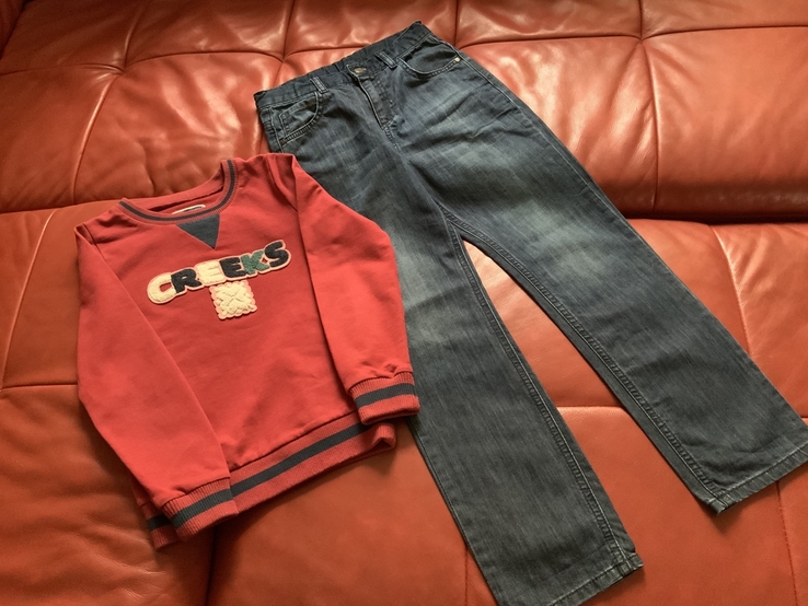 Комплект тёплый:реглан Франция, джинсы, 9-10 лет/134-140, photo number 2
