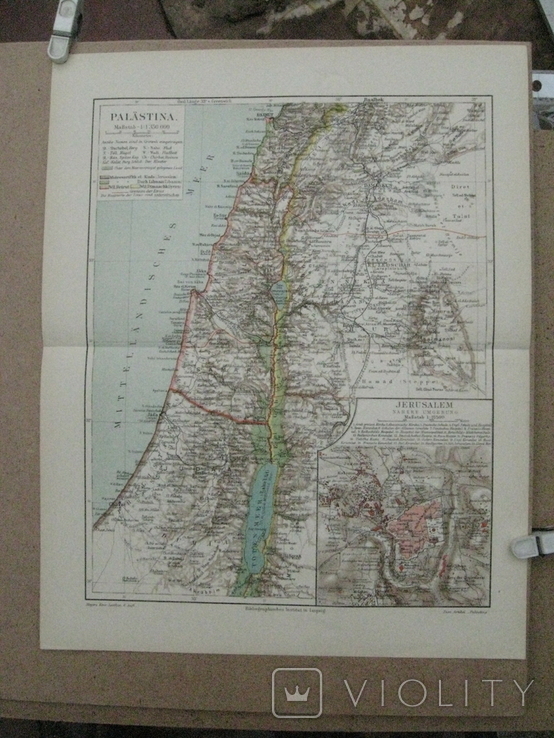 Палестина ( Иерусалим), карта - 25х30 см, 1910-х гг., фото №3