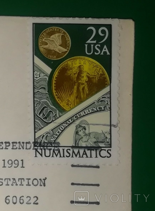 Конверт 200-ліття поселення українців Чікаго США 1976 Погашення 1.12.1991 Марка 29 центів, фото №2