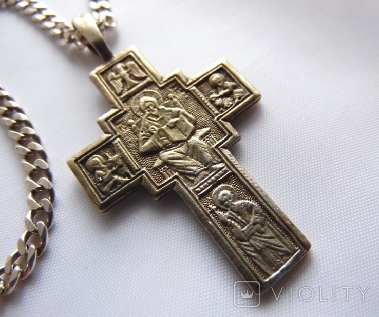 Крест с цепью серебро 925, фото №7