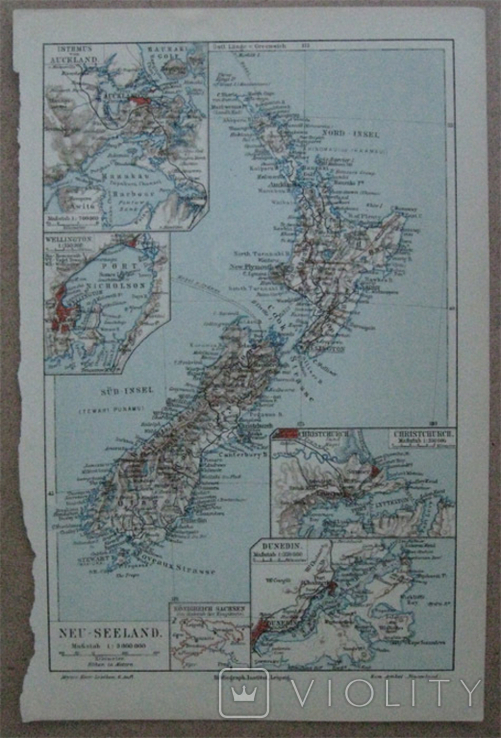 Новая Зеландия, острова. 160х244 мм, 1910-е годы, фото №3