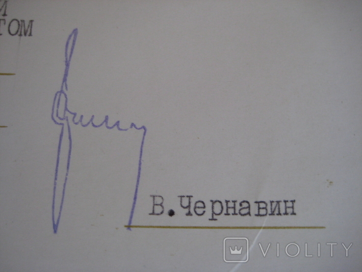 "Благ- я Грамота" к медали "Ветеран ВС СССР" Подпись Главкома ВМФ СССР адмирала Чернавина., фото №11