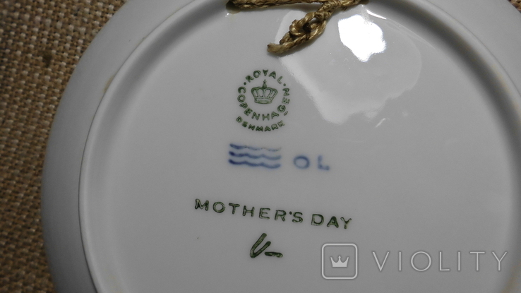 Настенная коллекционная тарелка для Мамы. Royal Copengagen Дания 1973г, фото №5