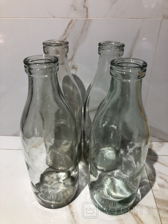Бутылки от молока СССР 1л. 4 штуки, фото №5