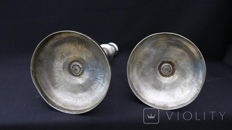 A pair of antique candlesticks, silver-plated bronze, the end of the XIX century, photo number 9