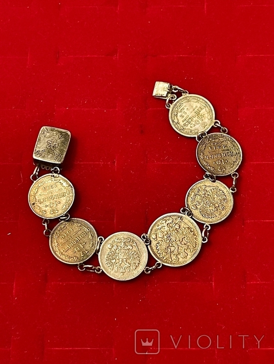 Silver bracelet made of coins, photo number 2