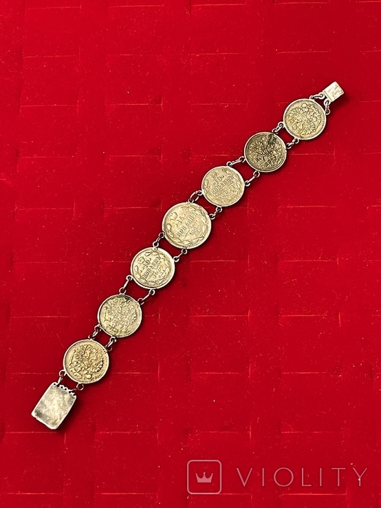 Silver bracelet made of coins, photo number 5