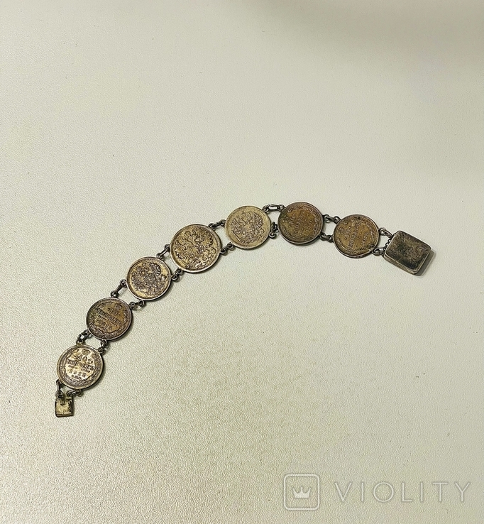 Silver bracelet made of coins, photo number 8