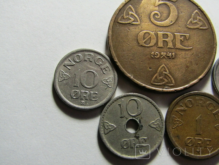 Монети Норвегії 5шт., фото №3
