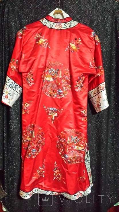 Вышитый шелковый халат, 40 г.г. Китай, ручная работа., photo number 3