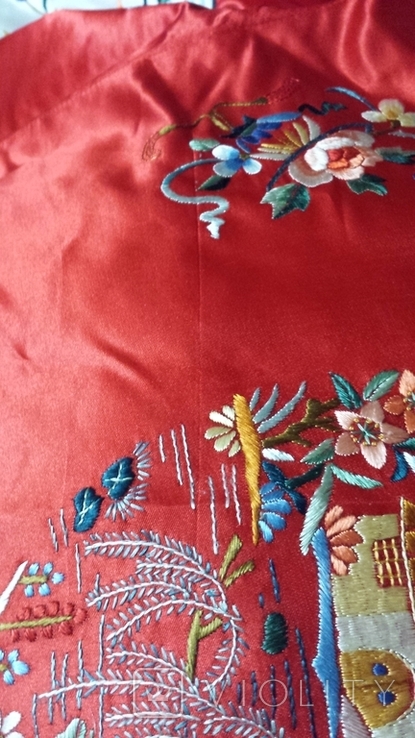 Вышитый шелковый халат, 40 г.г. Китай, ручная работа., photo number 13