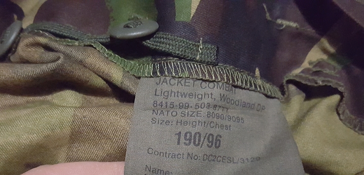 Кітель армії Британії jacket combat lightweight. woodland DP 190/96, numer zdjęcia 3