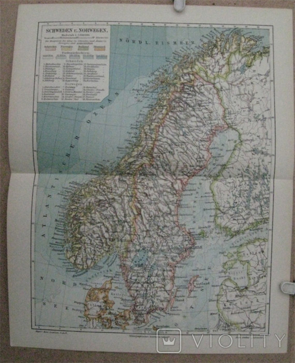 Швеция и Норвегия, с Прибалтикой, 244 х 305 мм,1910-е гг, нем. язык
