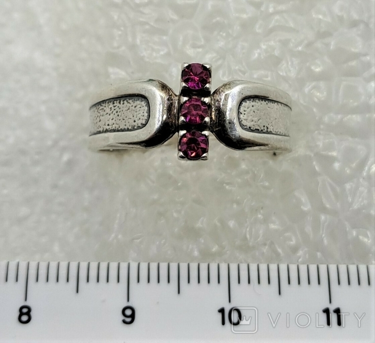 Кольцо Серебро 925 Рубины, фото №2
