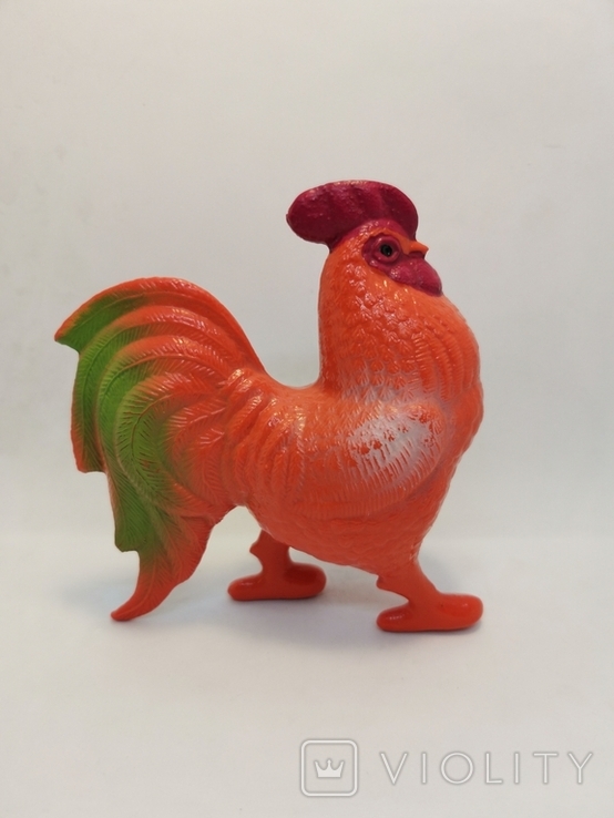 Rooster cockerel bird 13.5 cm price stamp factory ussr celluloid toy Celluloid, photo number 3