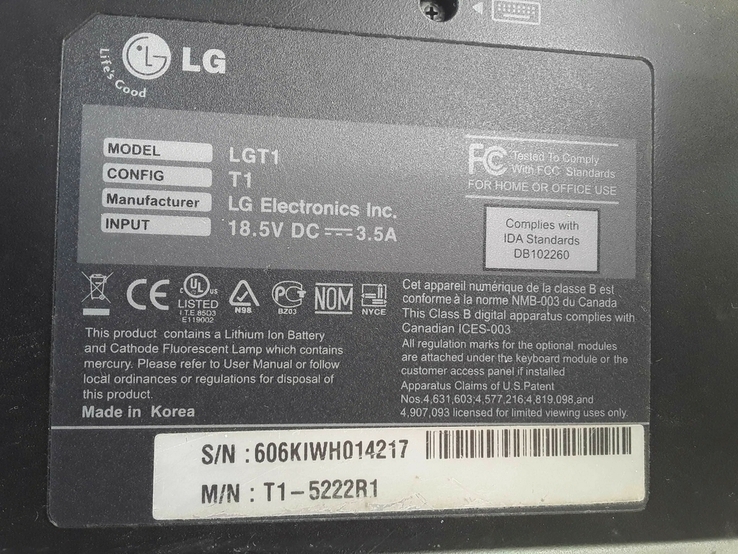 Ноутбук LG T1 5222R1, фото №8