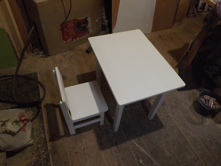 Белый деревянный столик, фото №5