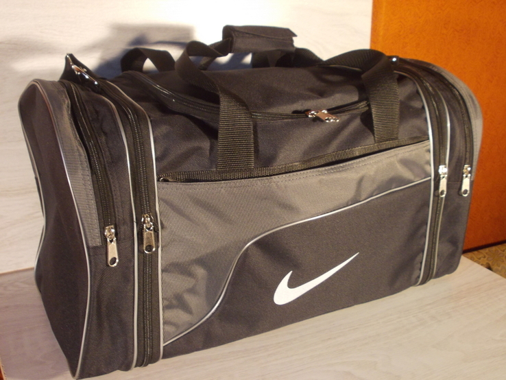 Сумка спортивная дорожная Nike 278 регулируем объем темно-серая, фото №3