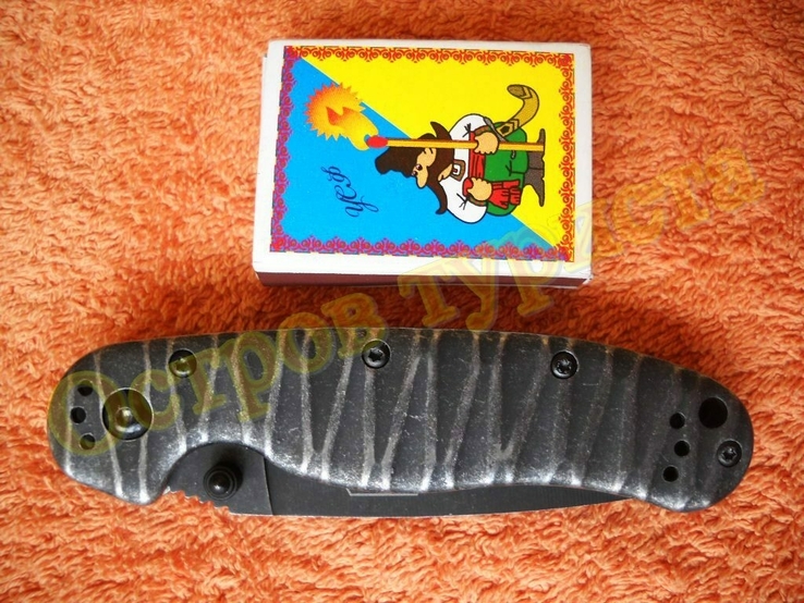 Нож складной Ontario Rat Model 2 металлическая рукоять клипса реплика, numer zdjęcia 9